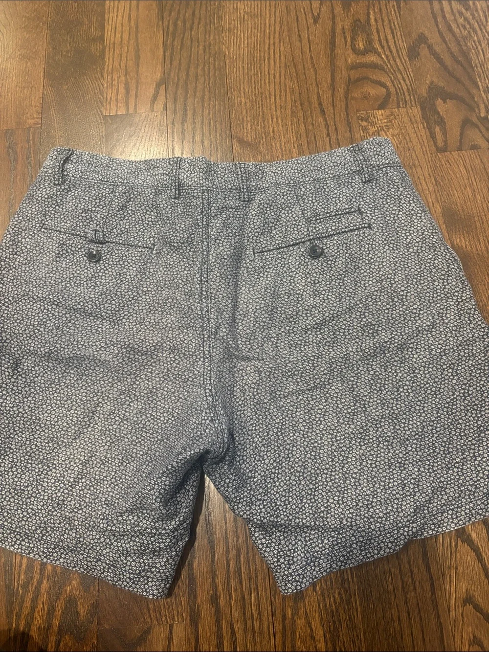 Banana Republic Men's Blue Printed Aiden Casual Linen Blend Shorts Sz 33
